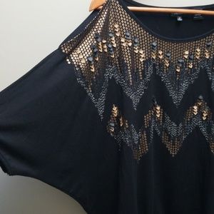 Miss Me black and embellished cold shoulder M